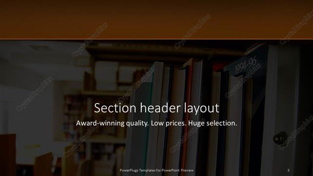 Section Header presentation slide layout
