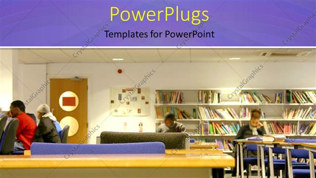  Presentation with students - A library with some students studying in different positions