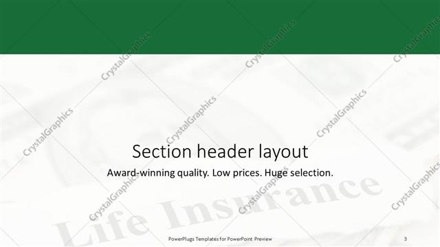 Section Header presentation slide layout