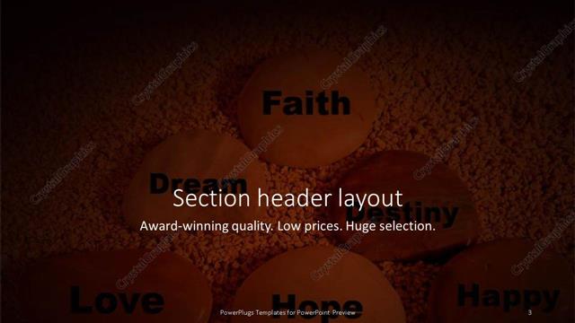 Section Header presentation slide layout