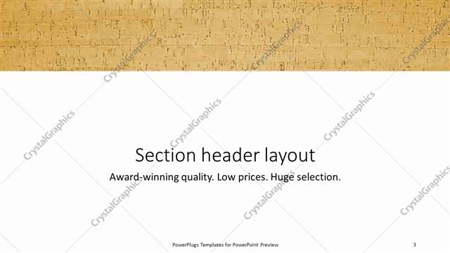 Section Header presentation slide layout