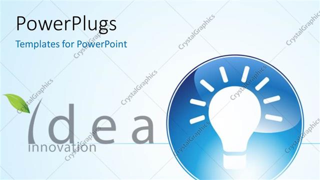  Presentation with innovation - Light bulb in blue circle depiction bright idea and innovation?