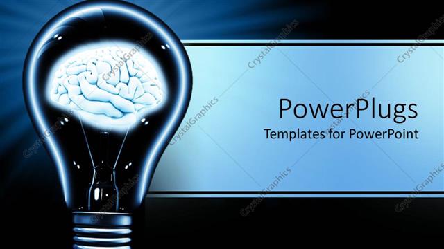  Presentation with bulb brain - A light bulb with a human brain inside it