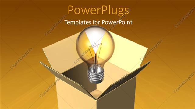  Presentation with bulb - Light bulb out of box depicting thinking out of the box