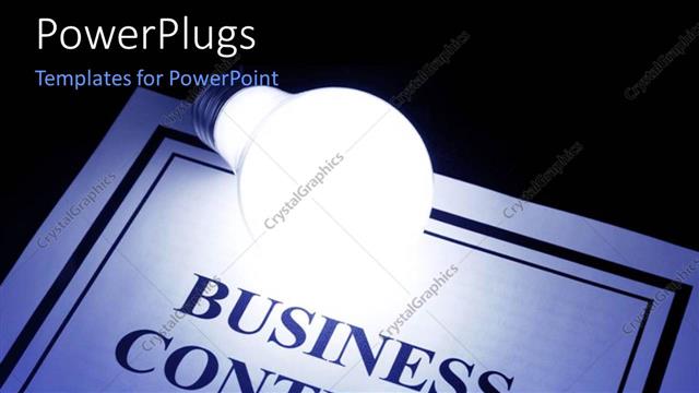  Presentation with contract - Light bulb shinning over business contract on black background?