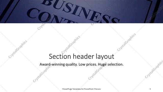 Section Header presentation slide layout