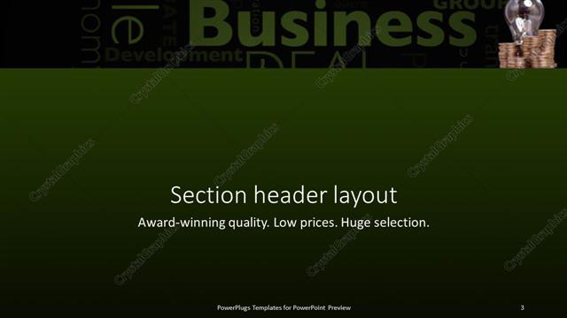 Section Header presentation slide layout