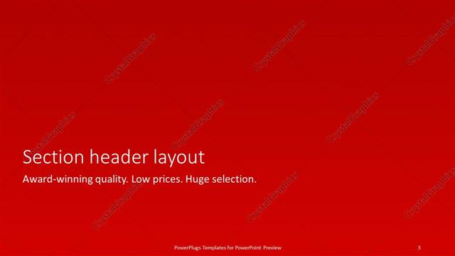 Section Header presentation slide layout