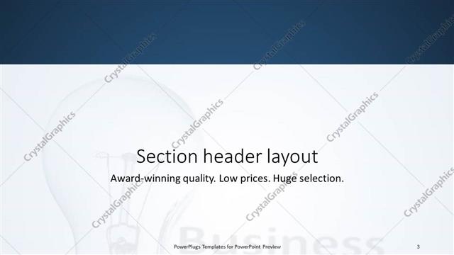 Section Header presentation slide layout