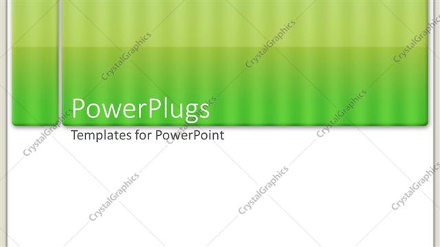  Presentation with dark green - Light and dark green striped bars over white background