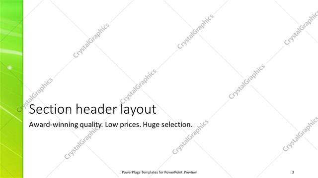 Section Header presentation slide layout