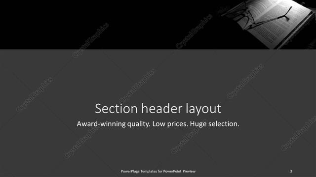 Section Header presentation slide layout