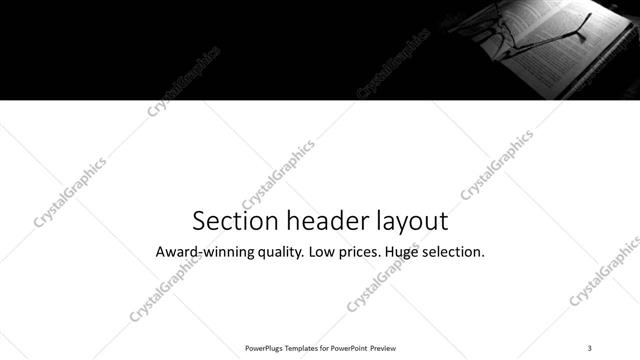Section Header presentation slide layout