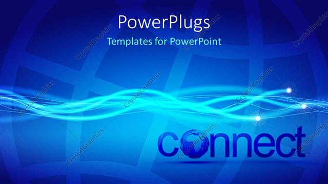  Presentation with light waves - Some light waves and a text that spell out the word 