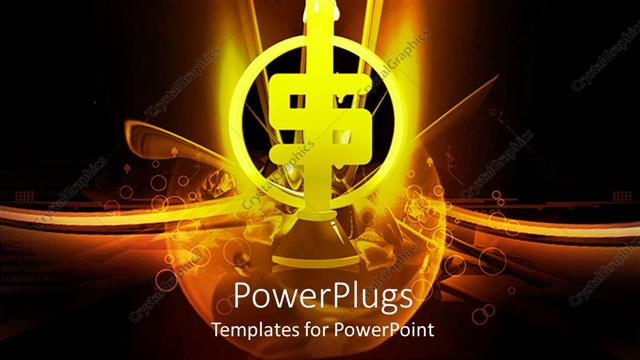  Presentation with dollar sign - Lighted dollar sign shaped candle on black glowing background?