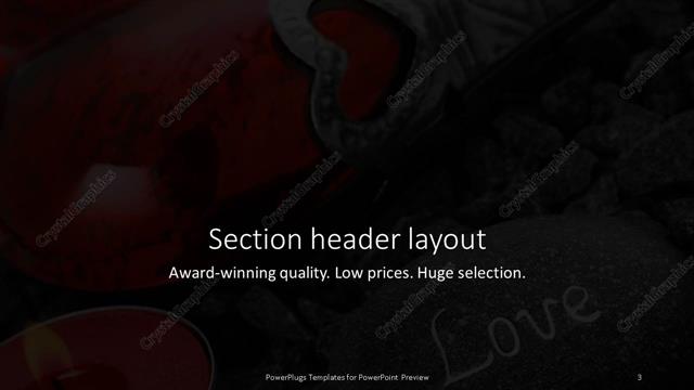 Section Header presentation slide layout