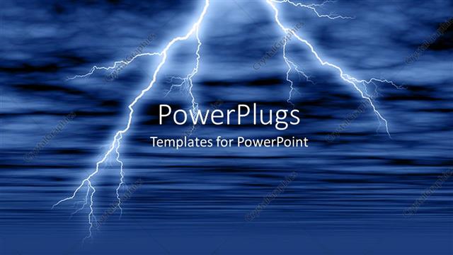  Presentation with water lightning - Lightning and thunderstorm in cloudy sky over water surface