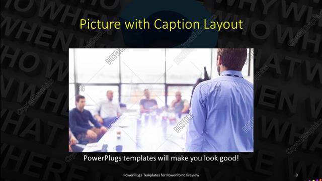 Picture with Caption presentation slide layout