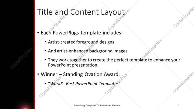 Title and Content presentation slide layout
