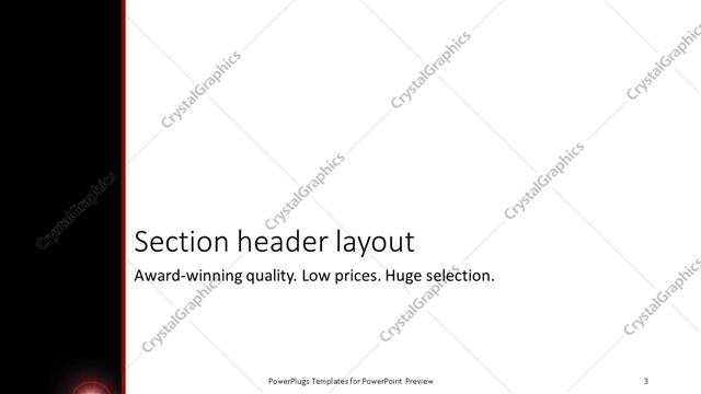 Section Header presentation slide layout