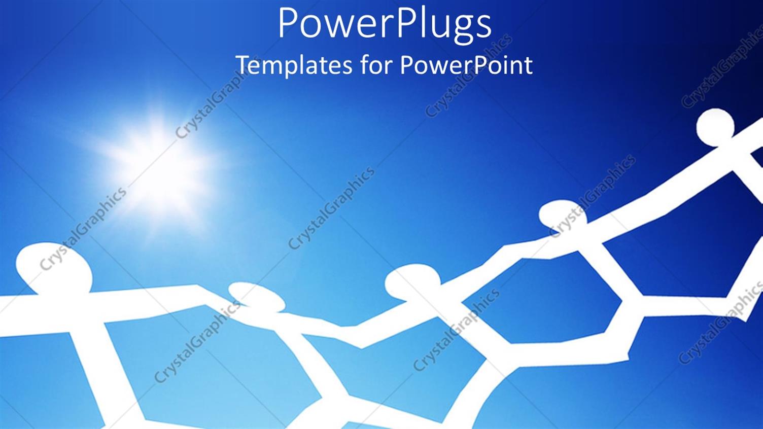 Featuring a Line of White Paper Cut People Over a Sky Blue Background