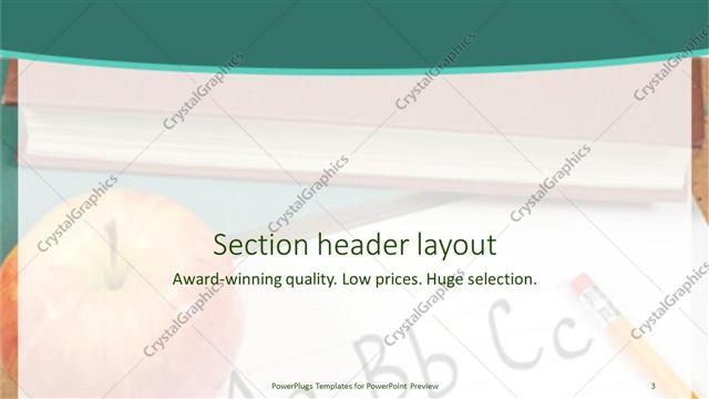 Section Header presentation slide layout