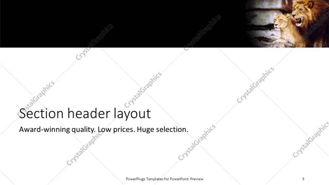 Section Header presentation slide layout