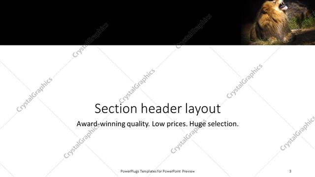 Section Header presentation slide layout