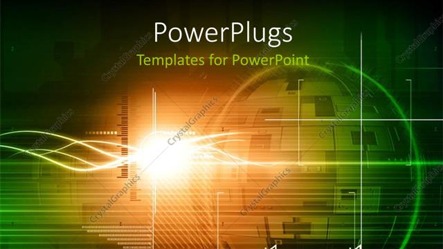  Presentation with green earth - A lit earth globe on a green colored background