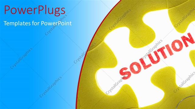  Presentation with solution - A lit pzzle with a text that spells out the word 