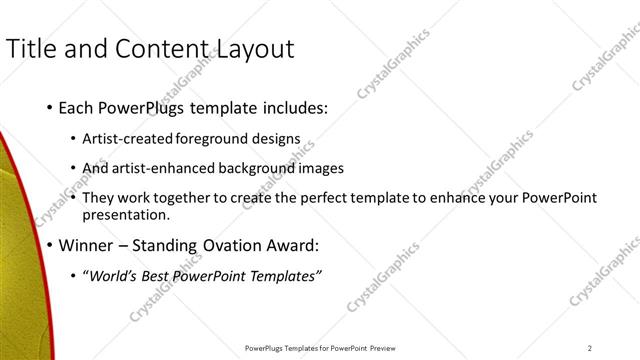 Title and Content presentation slide layout