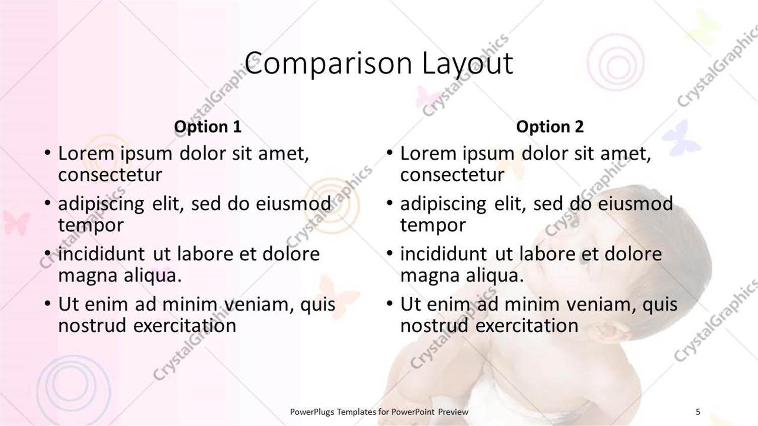 PowerPoint Template Little baby boy on a pink background with