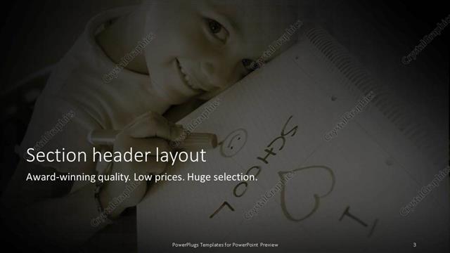 Section Header presentation slide layout
