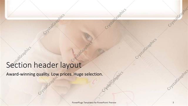 Section Header presentation slide layout