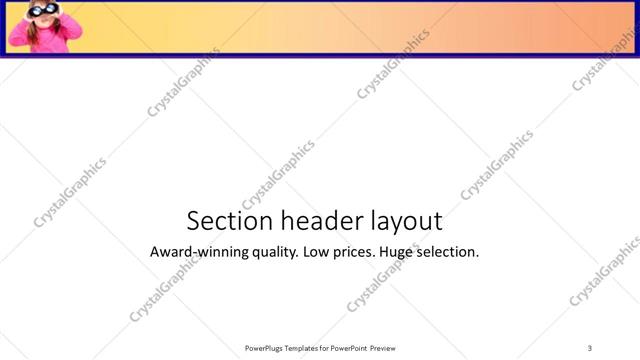 Section Header presentation slide layout
