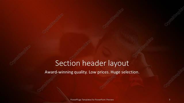 Section Header presentation slide layout
