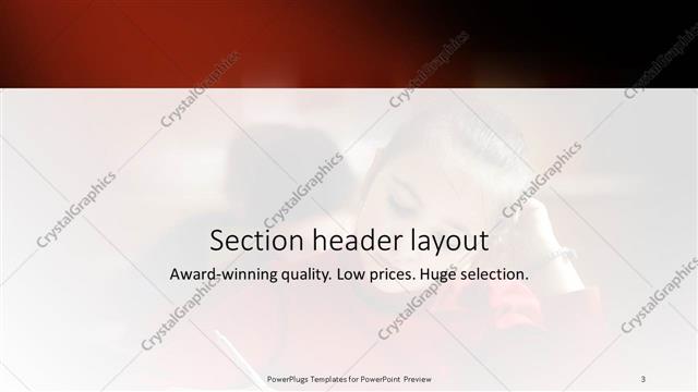 Section Header presentation slide layout