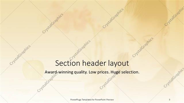 Section Header presentation slide layout
