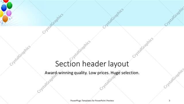 Section Header presentation slide layout