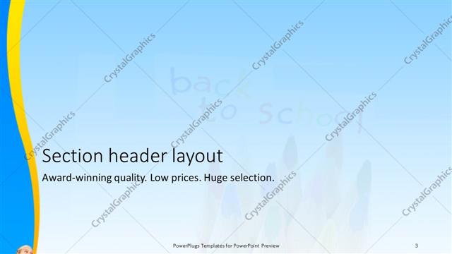 Section Header presentation slide layout