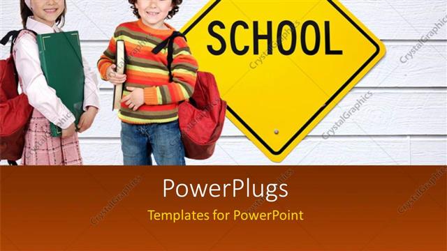  Presentation with school kids - Little kids dressed for school over white background?