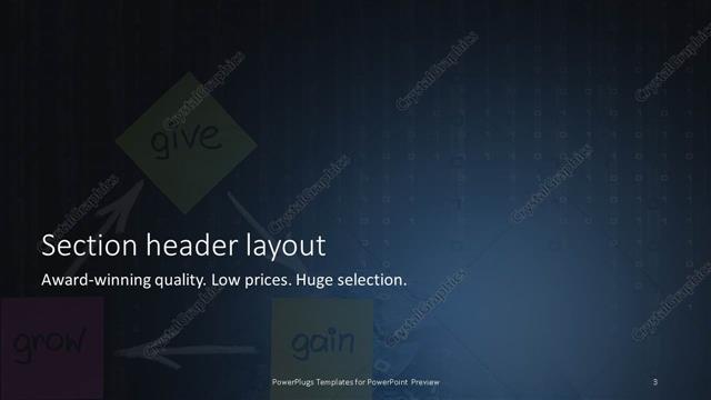 Section Header presentation slide layout