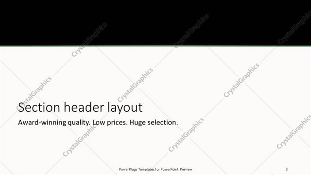Section Header presentation slide layout