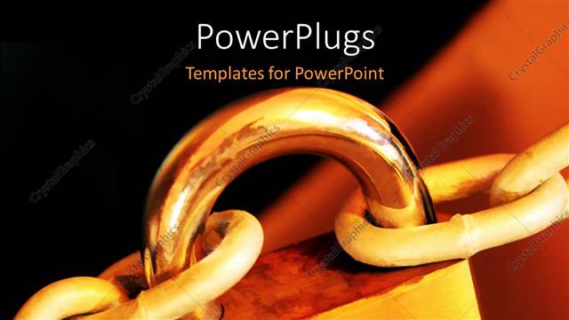  Presentation with security - A lock with a chain and blackish background