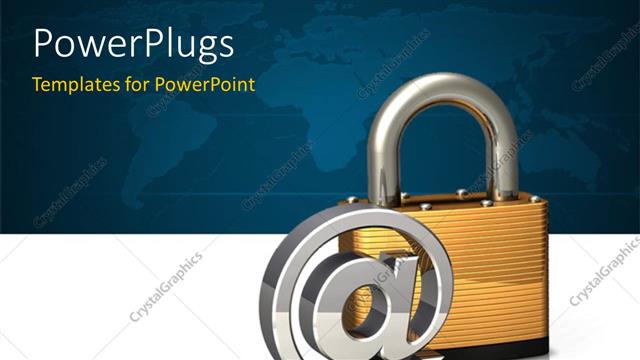  Presentation with email - A lock with a sign and a map in the background