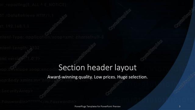Section Header presentation slide layout