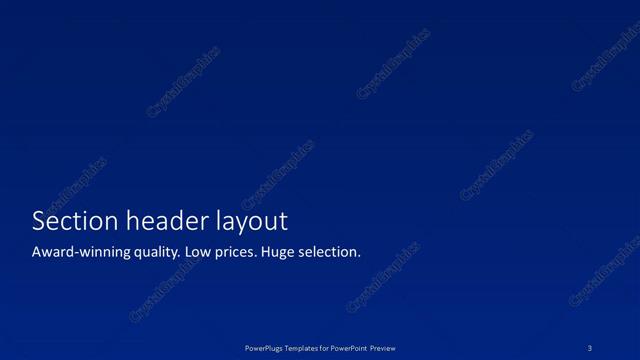 Section Header presentation slide layout