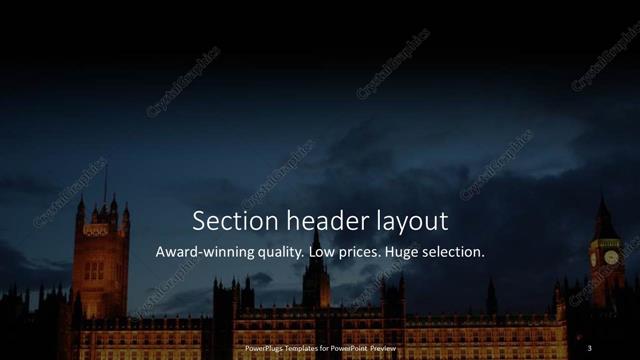Section Header presentation slide layout