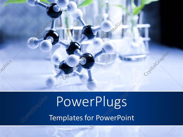 PowerPoint Template A Long Black Nd White Molecule On A Laboratory 