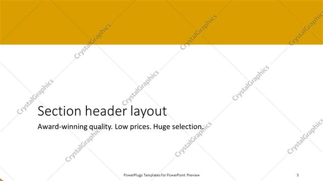 Section Header presentation slide layout